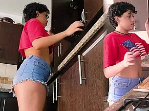 Cutting vegetables during passionate encounter preview