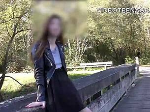 Amateur shaved teen girls masturbate in porn casting interview