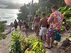 i had wild anal sex on the nudist beach with my beautiful friends watching
