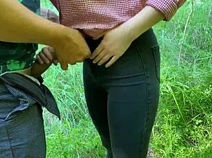 Step brother and I got wild in forest.