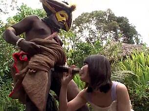 Exciting competition between black and asian athletes!