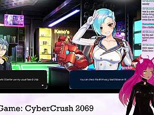 Lewdneko Feels Excited Playing Cybercrush 2069 With Big Tits
