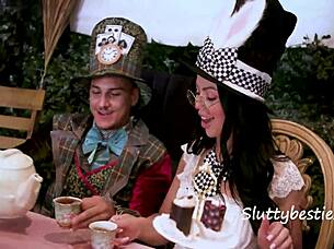 Alice's Foursome With Queen Mad Hatter Rabbit