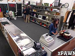 I watch Pawnee babe Kitty Catherine getting fucked in the back office.