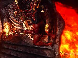 악마가 지옥에서 슈퍼 핫 걸과 거친 애널 섹스