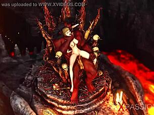 Devil Plays Rough Assfucking With Super Hot Girl In Hell