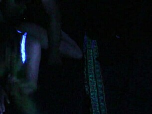 carrie blacklight stars in a blacklight sex scene with blonde fetish elements
