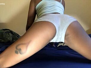 I SPREAD my HAIRY PUSSY and RUB my CLIT in masturbation