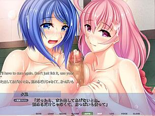 Dual Step-Sisters Titfuck In Harem Route!