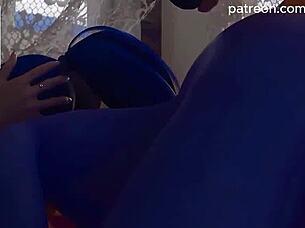 Overwatch D.Va, Tracer, Widowmaker lick Mercy in 3D hentai