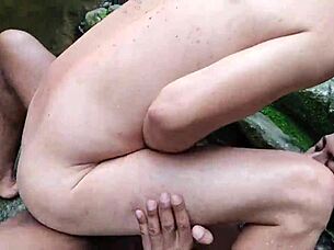 Interracial Gay Amateurs Engage in Fetish Fucking at the Waterfall with Well-Endowed Macho