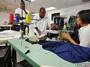 Fitting Big Black Cock into Tight Asian Ass