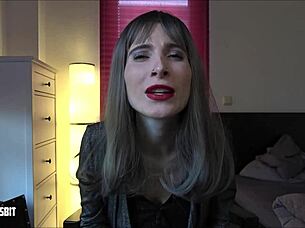 Lou Nesbit and Lia Louise dominate in intense german cuckold talk