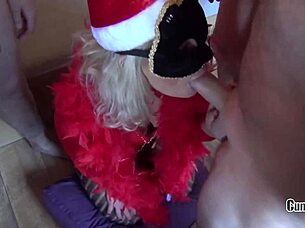 Teen Swallows Over Eight Cumloads At Christmas