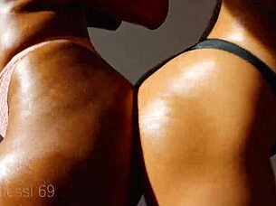 Oiled Ebony Lesbians Humping Big Asses Casually