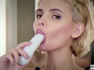 Horny secretary cara mell finishes work and pleasures herself in lingerie shop