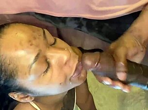 Ebony Rides Big Black Cock Until Squirting