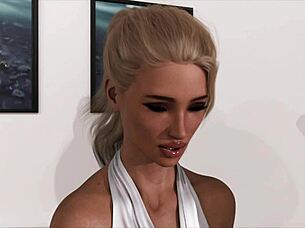 Blonde Anime Girl in Cartoon.