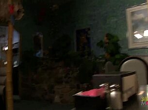 Blonde Milf's Pussy Teased Under Table Sparks Reverse Cowgirl Urge!