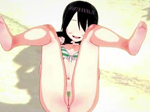 Tsuyu Froppy Feels Passionate Desire in Hot Swimsuit on Beach