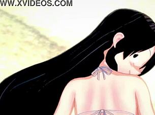 Tsuyu Froppy Feels Passionate Desire in Hot Swimsuit on Beach