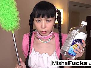 the alien housekeeper attacks misha's pussy in the hotel.