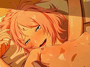 Naruto和Sakura在激烈动漫动作中碰撞。