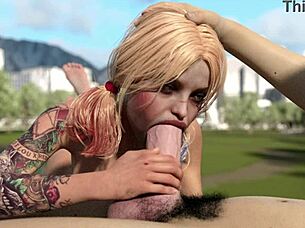 harley quinn deeptroat huge white dick