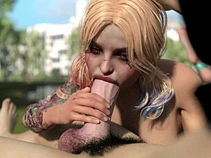 harley quinn deeptroat huge white dick