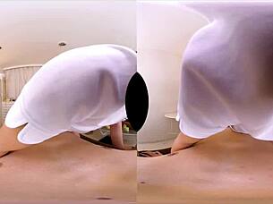 Japanese cutie Aoi Kururugi teases with dirty talk in raw massage salon