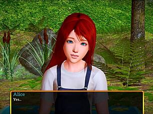 In my new family game, the teen shows her small tits.