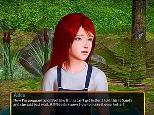 In my new family game, the teen shows her small tits.