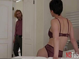 short hair hotwife olive glass cheats with natural tits