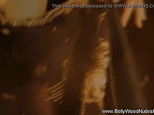 Happy Asian brunette dances nude in striptease