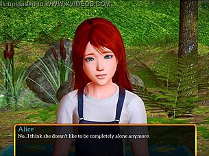 In my new family game, the teen shows her small tits.