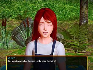 In my new family game, the teen shows her small tits.