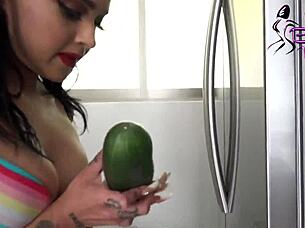 i'm masturbating with a cucumber, feels so good
