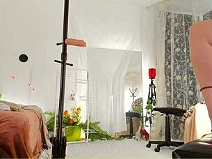 Curvy Milf Oils Up Her Nude Body On Voyeur Cam, Showing Legs, Feet, Booty, And Hairy Pussy