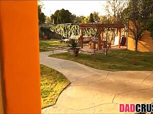 Petite stepdaughter gives blowjob POV.