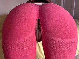 Asian babe's yoga tights ripped for creampie