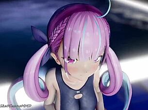 I love watchin minato aqua and yozora mel in connection dance mmd r-18 virtual youtuber with boobs and ass