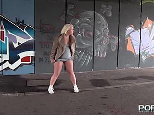 British Girl Flashes and Pisses in Public