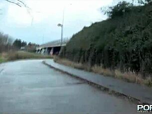 British Girl Flashes and Pisses in Public