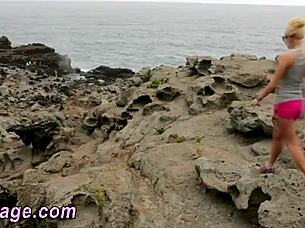 lesbian masseuse licks babe