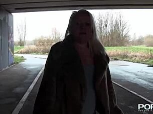 British Girl Flashes and Pisses in Public