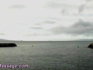 lesbian masseuse licks babe