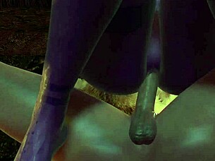 sexy purple elf with a big round butt bouncing on top in pov 3d porn