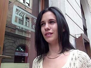 german scout approaches 18 year old teen on street and fucks for money without condom