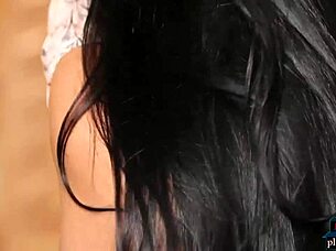 Delicious milf daniella dior strips big round ass