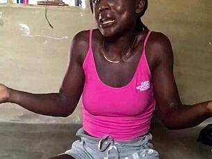 Crazy Ebony Bitch Eats Food While Giving Bold Life Lessons